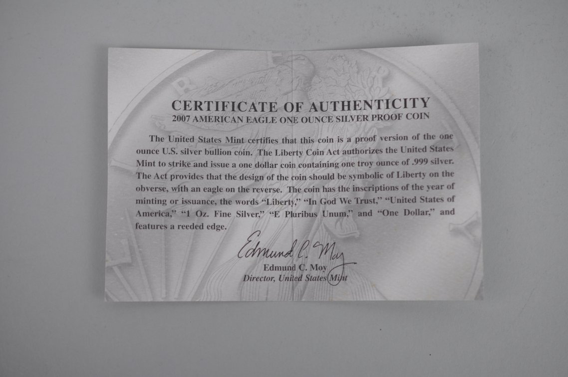 2007 American Silver Eagle Proof, photo 4 of 4