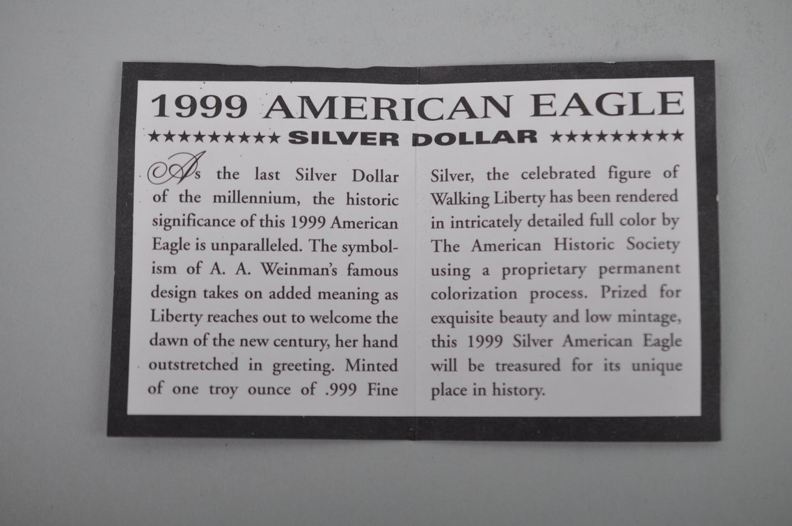 1999 Colorized American Silver Eagle Proof, photo 4 of 4