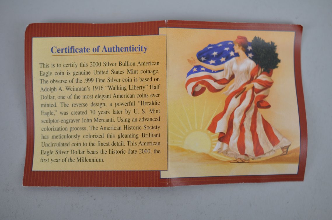 2000 Colorized American Silver Eagle Proof, photo 4 of 4