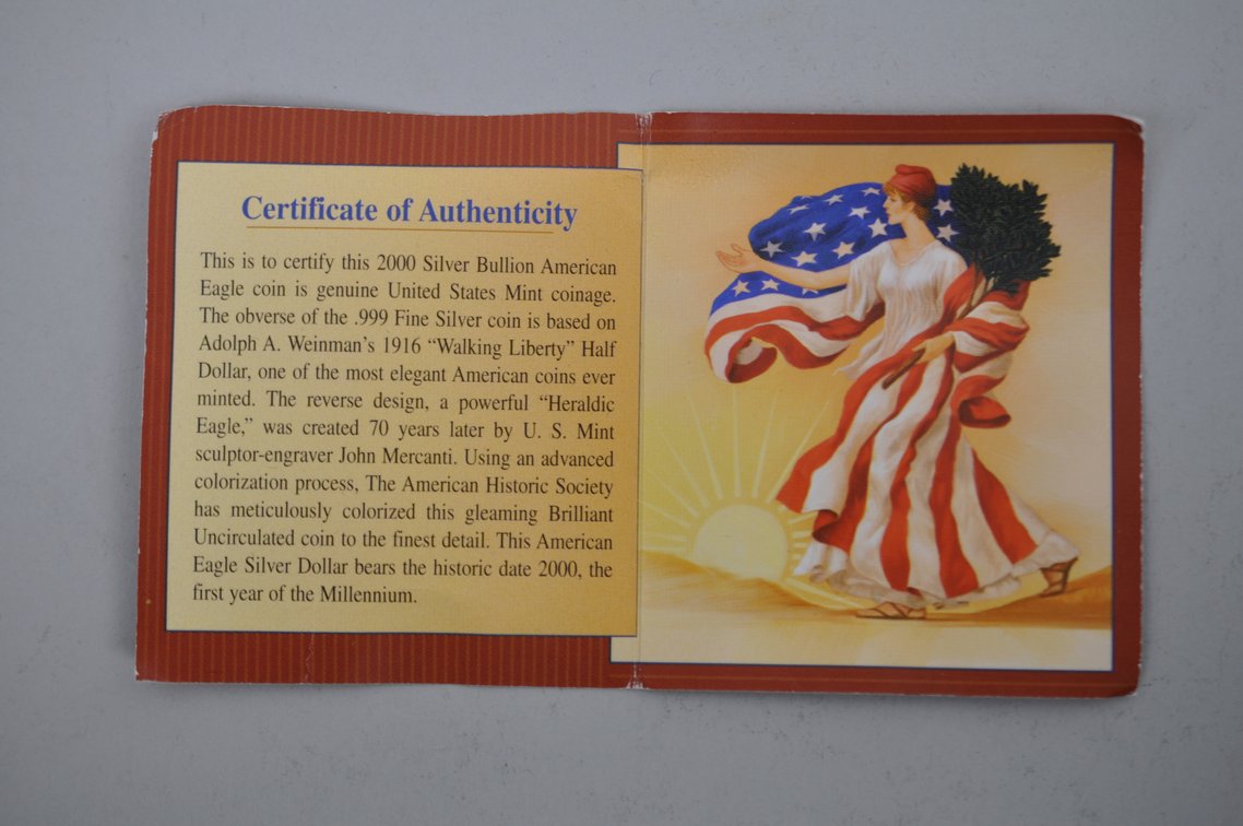 2000 Colorized American Silver Eagle Proof, photo 4 of 4