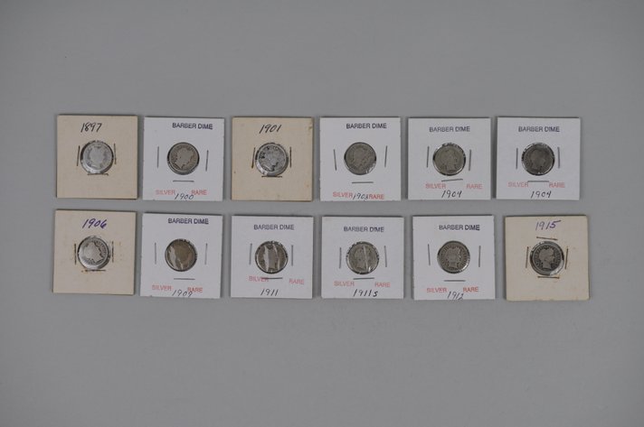 Barber Silver Dimes 1897-1915
