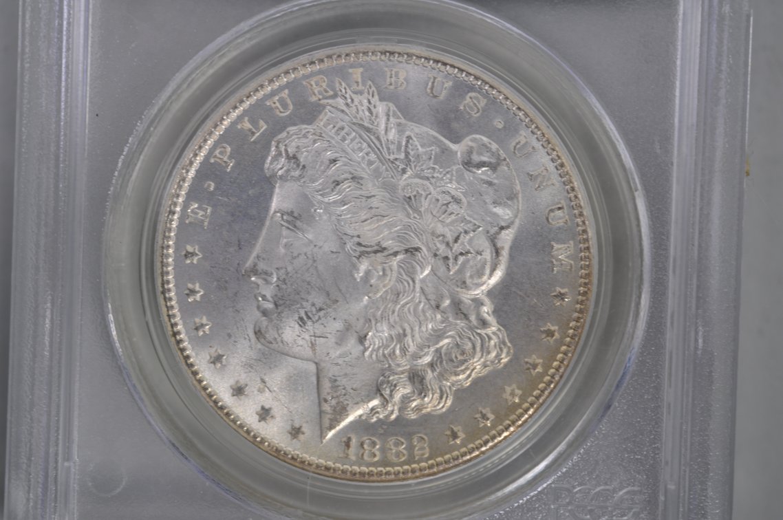 1882-CC Morgan Silver Dollar Graded PCGS MS63, photo 3 of 4