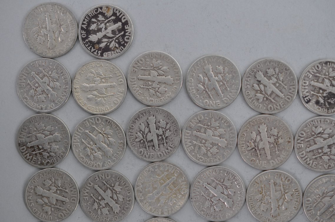 Tube of 50 Roosevelt Dimes, photo 7 of 13