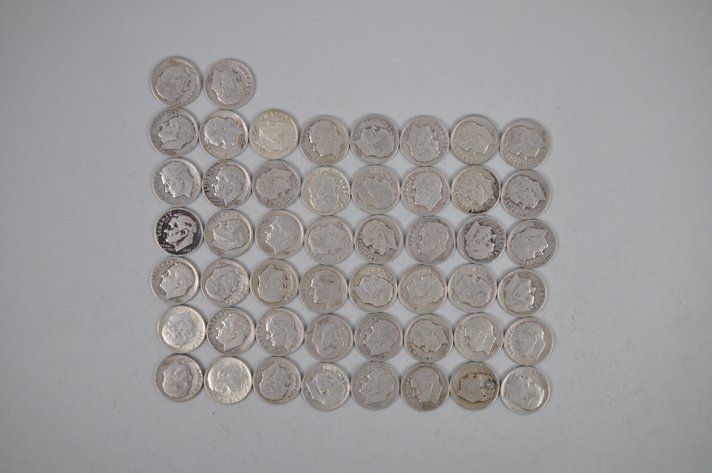 Tube of 50 Roosevelt Dimes