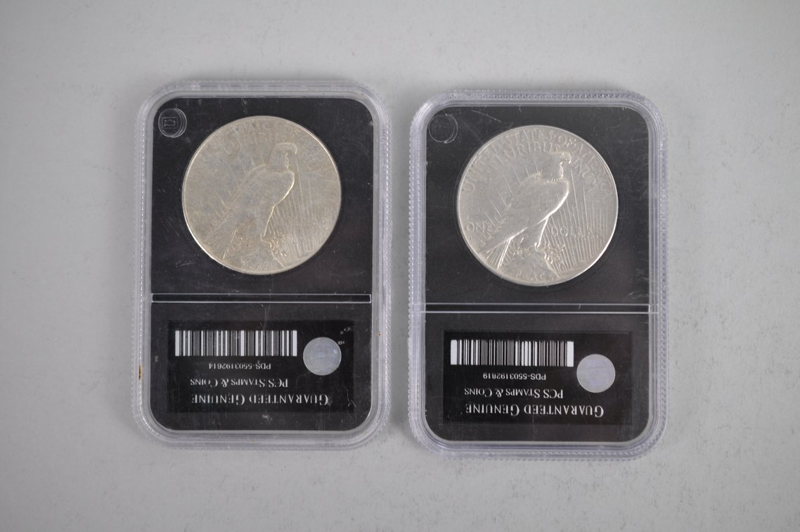 San Francisco Mint Silver Peace Dollars Slabbed- PCS, photo 2 of 6