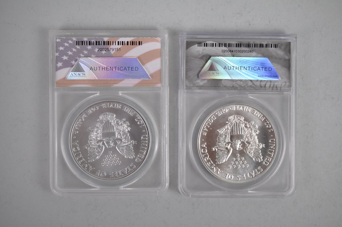 American Silver Eagles Graded MS69 and MS70, photo 2 of 6