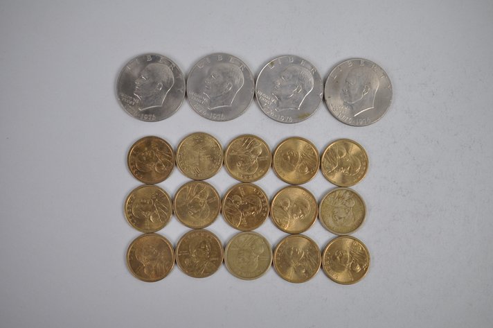 1976 Clad Eisenhower Dollars & Sacagawea Dollar Coins