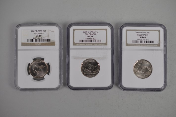 Colorado & Wyoming State Quarters NGC- MS68