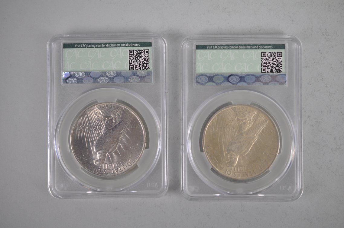 1922 & 1923 Peace Dollars Graded, photo 2 of 6