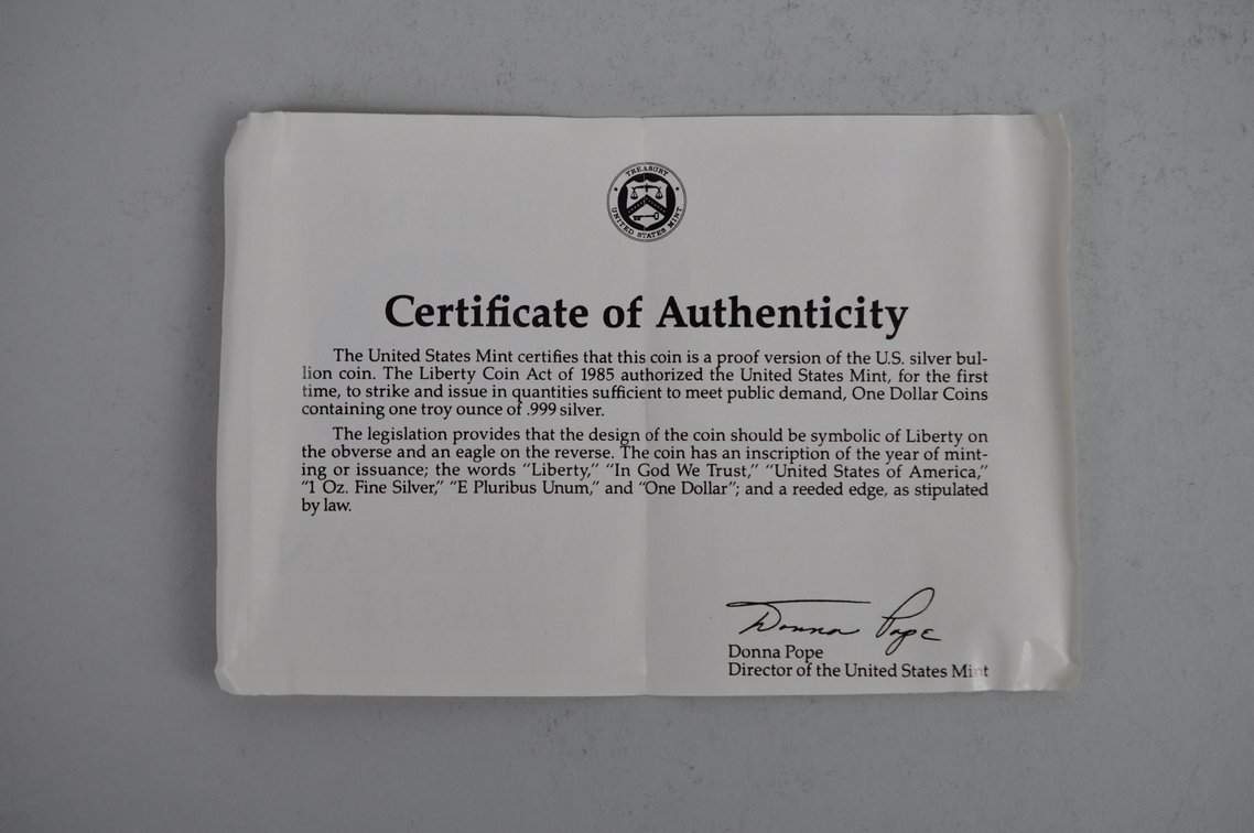 1987 American Silver Eagle Proof, photo 4 of 4