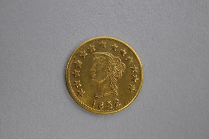 1852 Liberty Head California Gold Half Dollar Coin