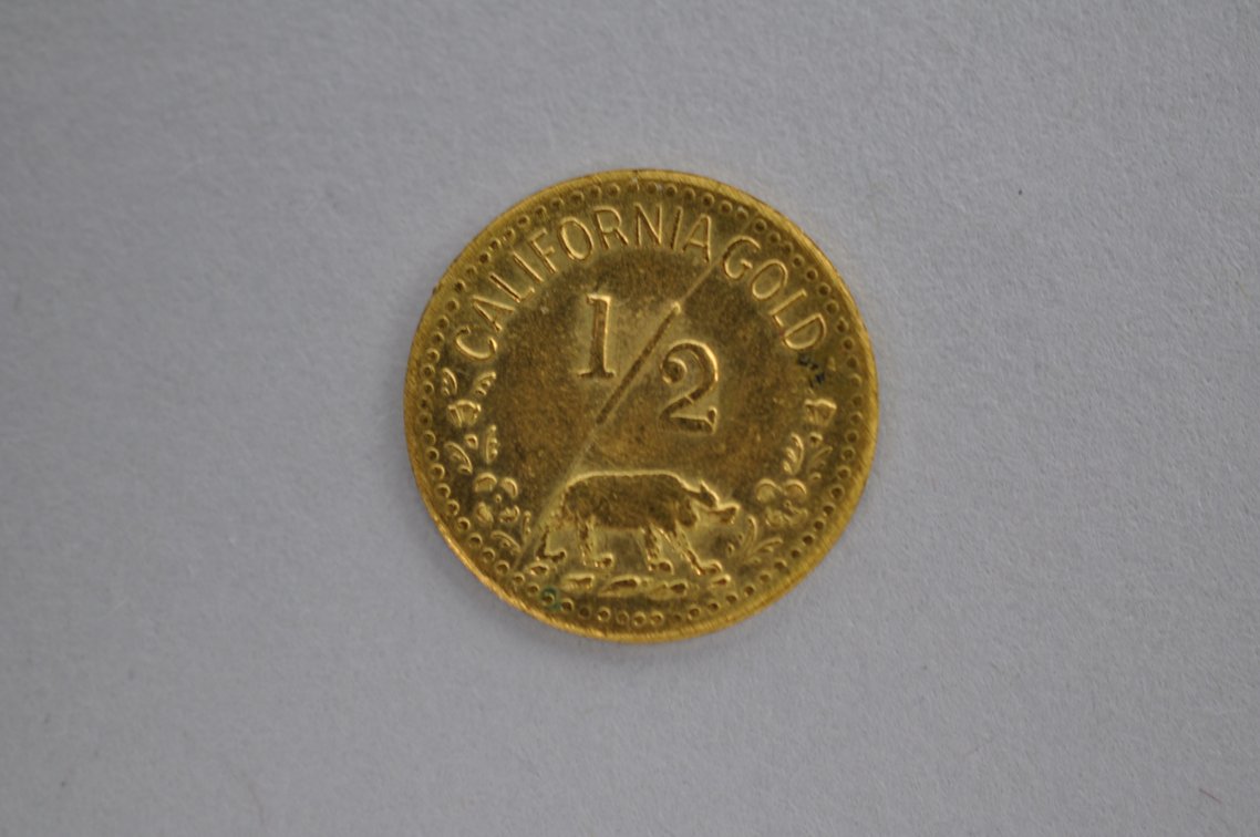 1852 Liberty Head California Gold Half Dollar Coin, photo 2 of 2