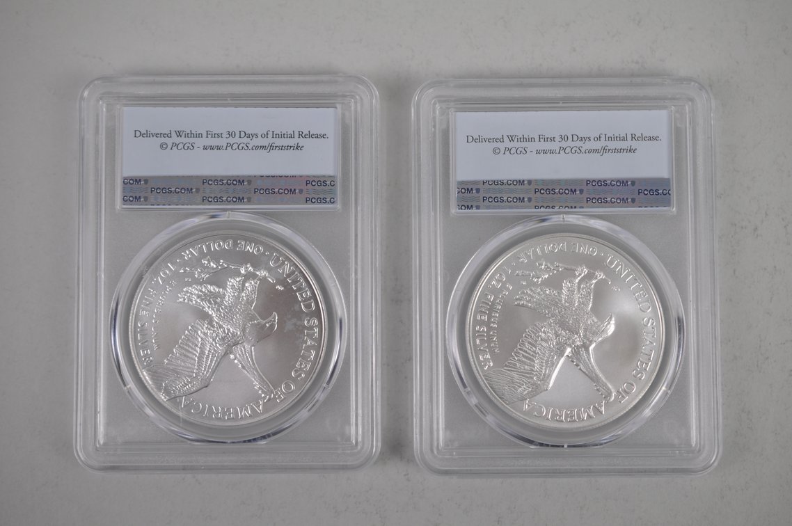 American Silver Eagles Graded MS70, photo 2 of 6