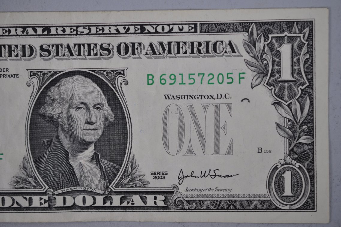 2003 One Dollar Bill Error- Missing Seal & Numbers, photo 4 of 6