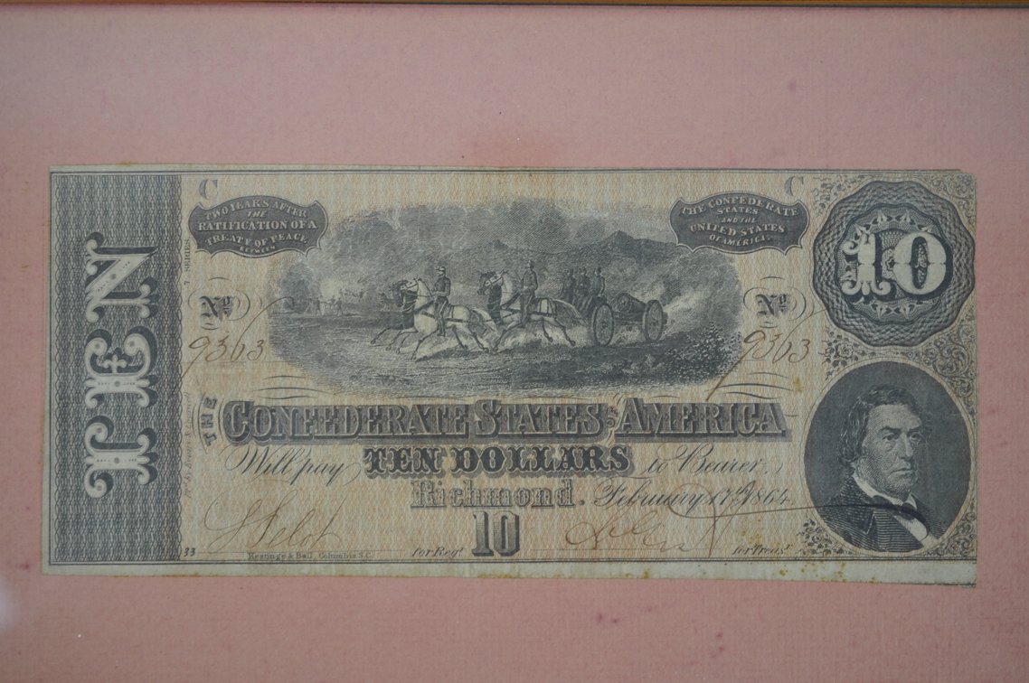 Framed Confederate Currency, photo 3 of 12