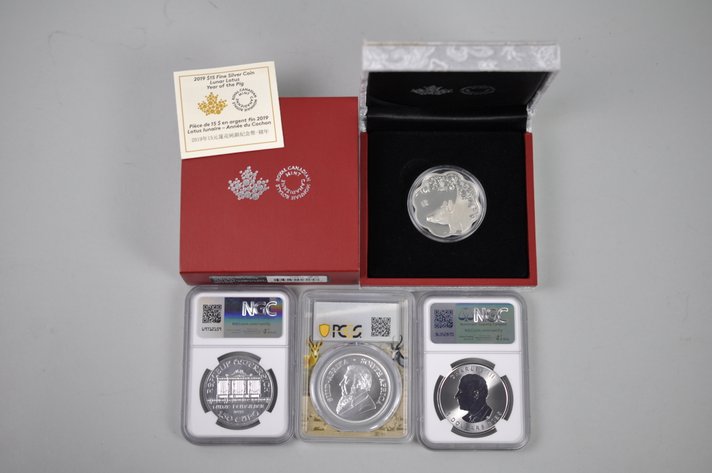 Assorted World Silver Dollars Graded/Proof