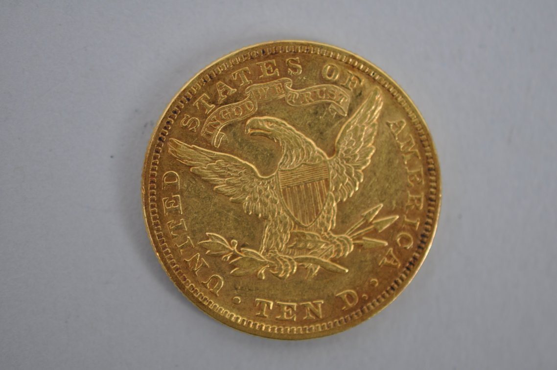 1880 Liberty Head Gold Eagle Ten Dollars Gold Coin, photo 2 of 2