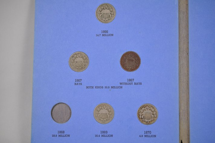 1866-1883 Book of Sheild Type Nickels