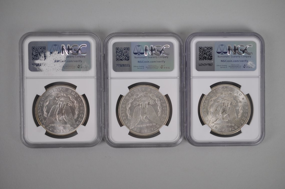 NGC Graded Slabbed Morgan Silver Dollars, photo 2 of 8