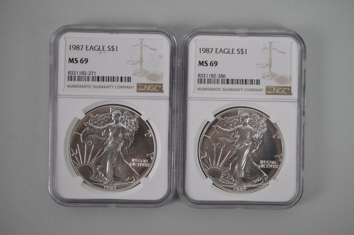 American Silver Eagles Graded MS69
