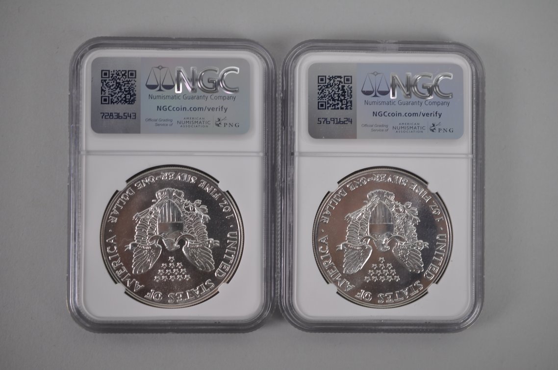 American Silver Eagles Graded MS69, photo 2 of 6