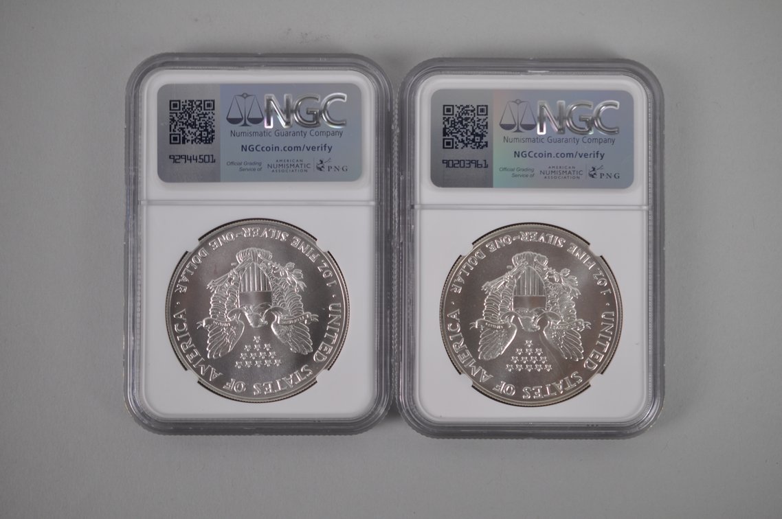 American Silver Eagles Graded MS69, photo 2 of 6