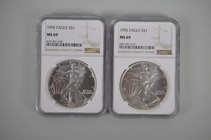American Silver Eagles Graded MS69