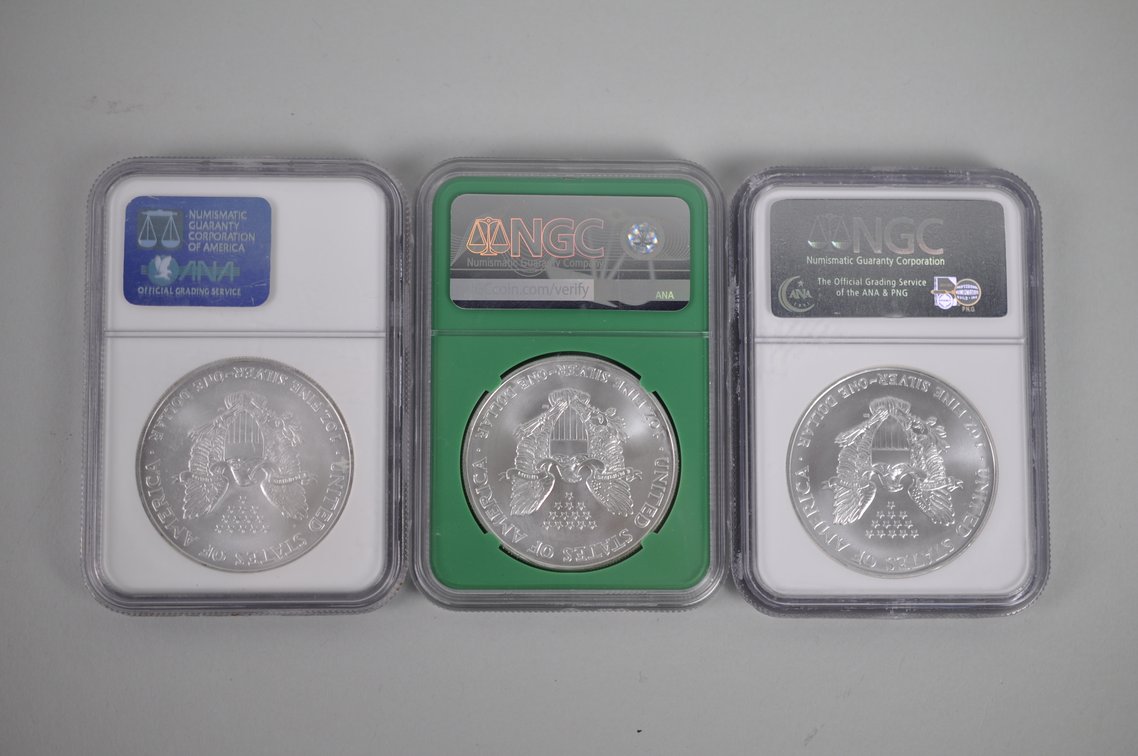 American Silver Eagles Graded, photo 2 of 8