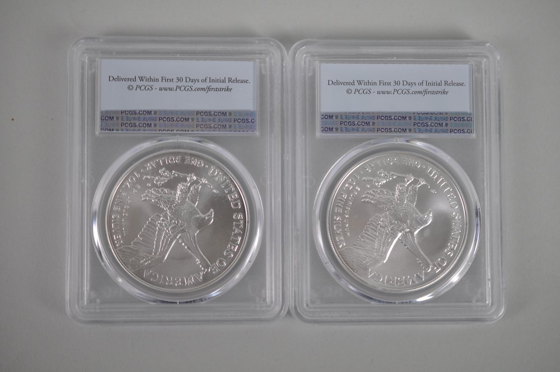 American Silver Eagles Graded MS70, photo 2 of 6