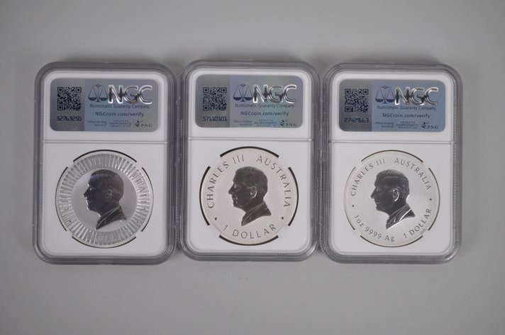 Australia Silver Dollars Graded MS70