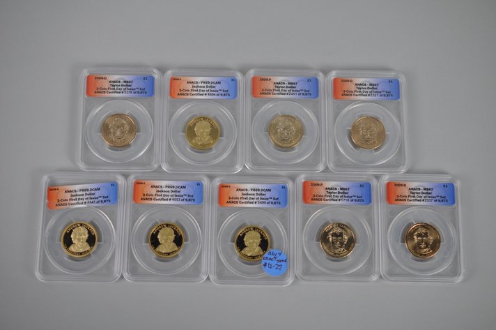 First Day of Issue Gold Colored Graded Taylor Dollars