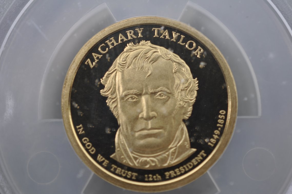 First Day of Issue Gold Colored Graded 2009S Taylor Dollars, photo 3 of 4