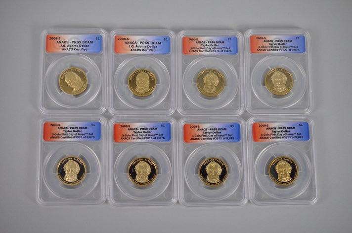 First Day of Issue Gold Colored Graded Taylor Dollars
