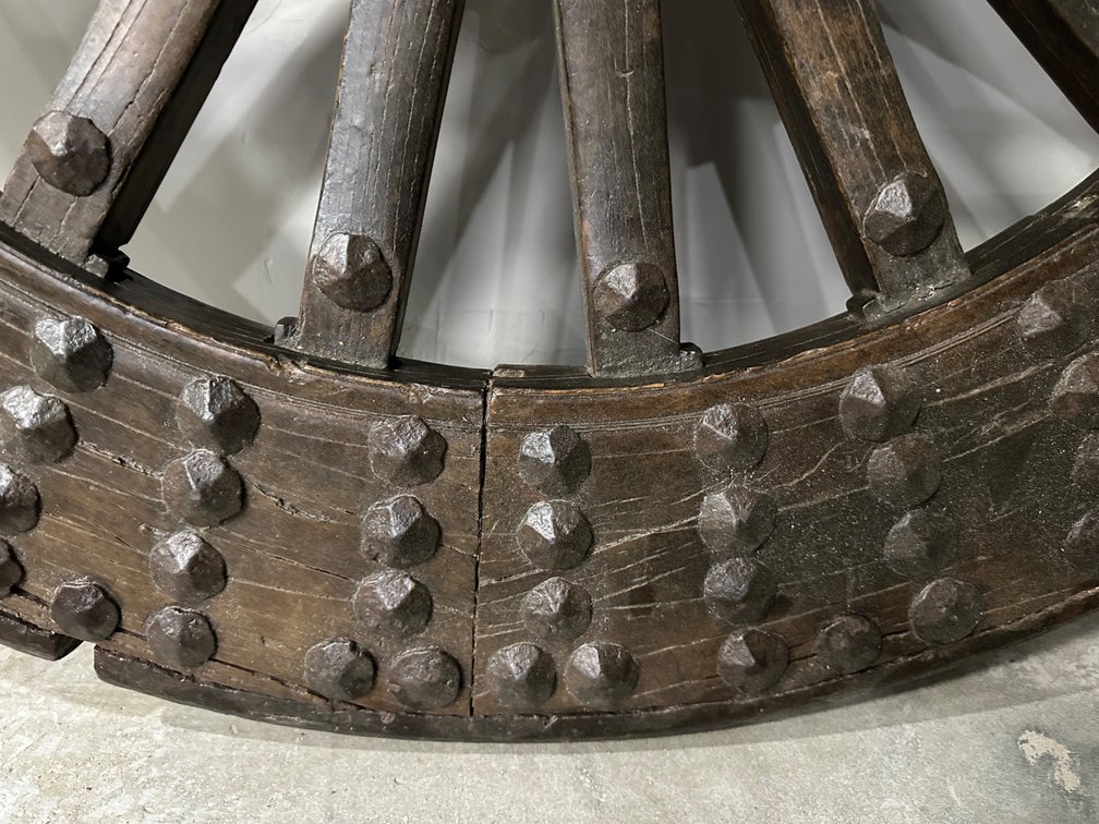 Chinese Ox Wagon Wheel, 19th Century, Qing Dynasty, photo 9 of 15