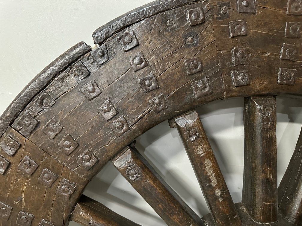 Chinese Ox Wagon Wheel, 19th Century, Qing Dynasty, photo 13 of 15