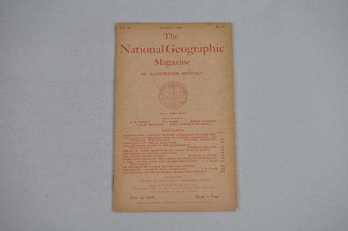 Vol. IX No. 3 – March 1898 National Geographic (Rare)