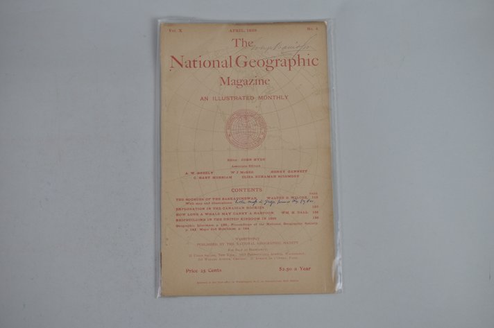 Vol. X, No. 4 – April 1899 National Geographic (Rare)