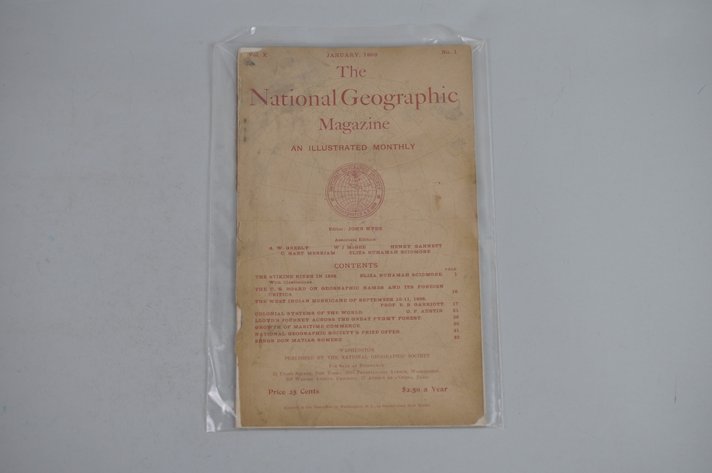 Vol. X No. 1 – January 1899 National Geographic (Rare)