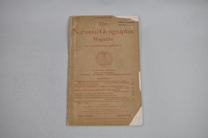 Vol. VII No. 9 – September 1896 National Geographic w/ Map