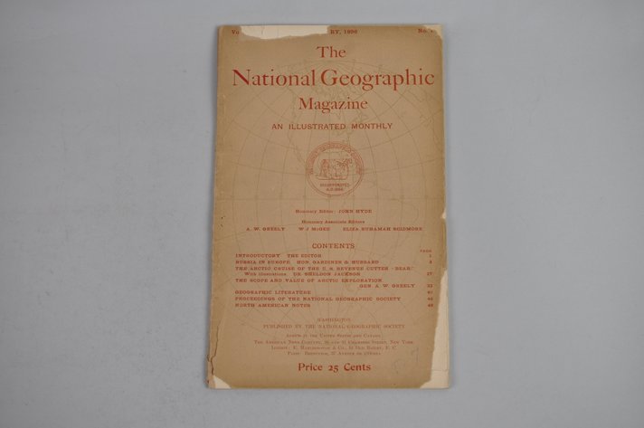 Vol. VII No. 1 – January 1896 National Geographic w/ Map