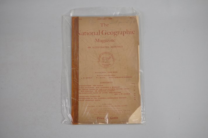 Vol. VII No. 1 – January 1896 National Geographic w/ Map