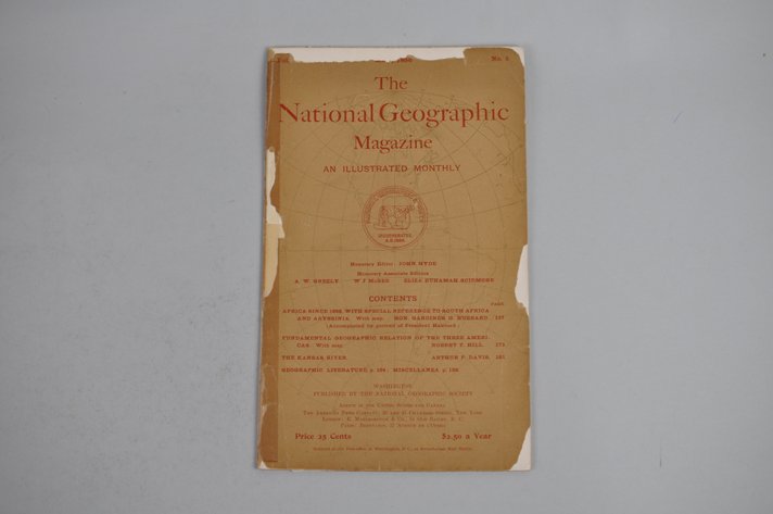 Vol. VII No. 5 – May 1896 National Geographic w/ Map