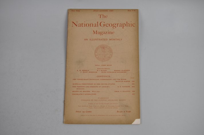 Vol. VIII No. 7-8 – July-August 1897 National Geographic w/ Map