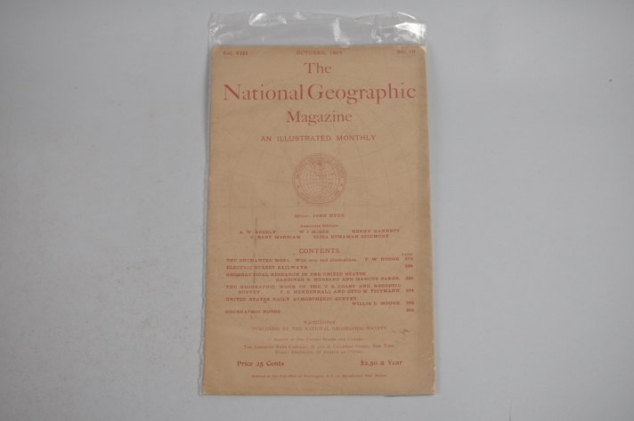 Vol. VIII No. 10 – October 1897 National Geographic