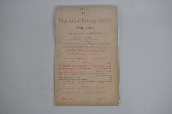 Vol. X No. 7 – July 1899 National Geographic (Rare)
