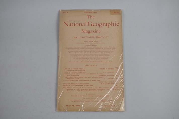 Vol. X No. 10 – October 1899 National Geographic