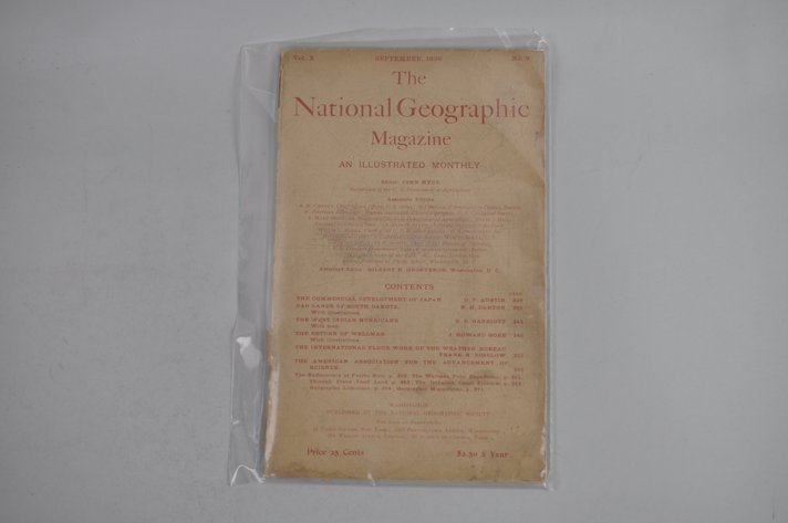 Vol. X No. 9 – September 1899 National Geographic