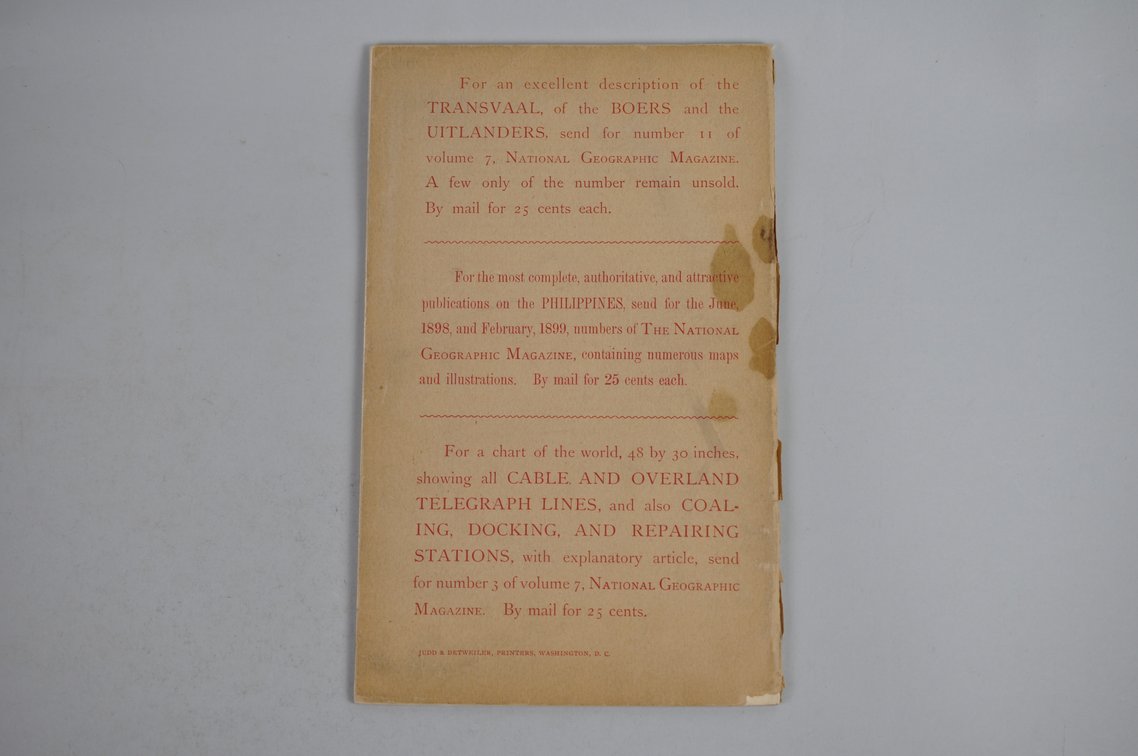 Vol. X No. 11 – November 1899 National Geographic w/ Maps, photo 2 of 3