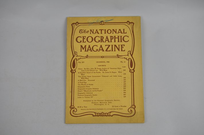 Vol. XV No.12 – December 1904 National Geographic