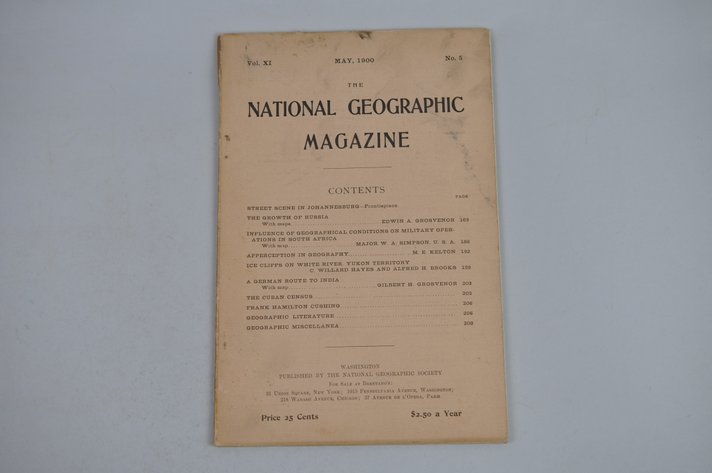 Vol. XI No. 5 – May 1900 National Geographic
